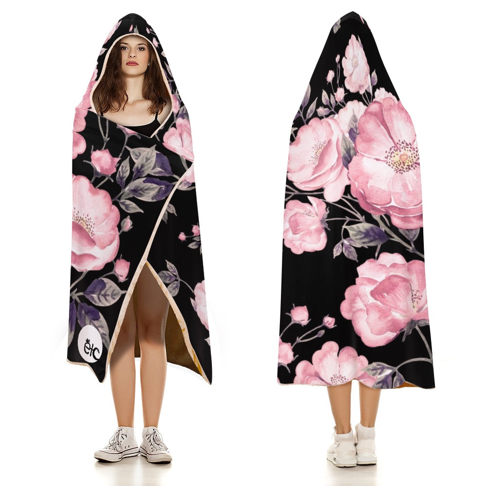 ETC Spring Peonies Hooded Blanket