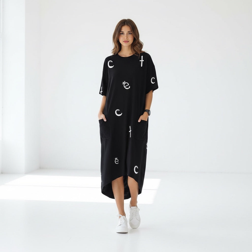 ETC Print Oversized Tee Dress