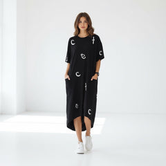 ETC Print Oversized Tee Dress