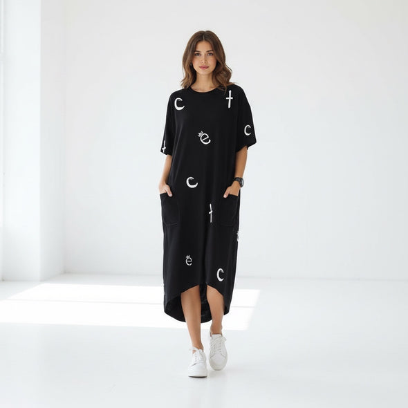 ETC Print Oversized Tee Dress