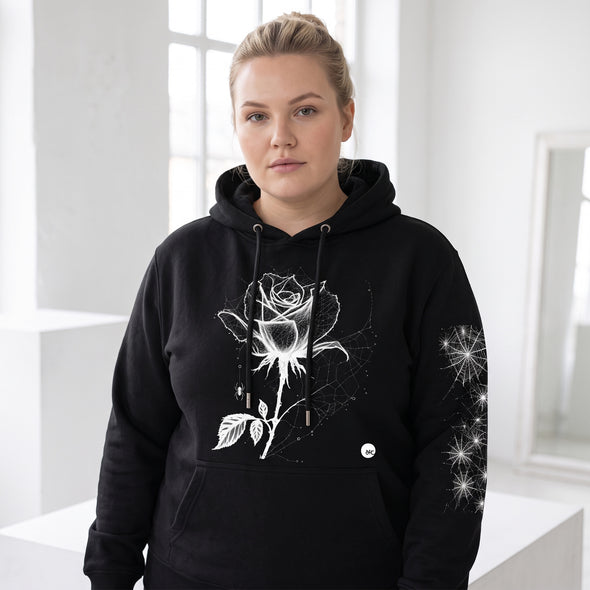ETC Halloween Rose Black Cotton Hoodie