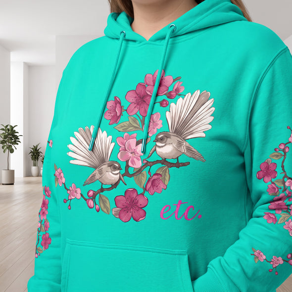 ETC Floral Fantail mint Cotton Hoodie