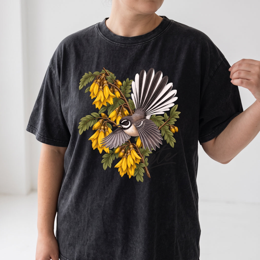ETC Vintage Kowhai Fantail Tee - TIL MIDNIGHT