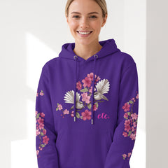 ETC Floral Fantail Purple Cotton hoodie