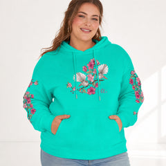 ETC Floral Fantail mint Cotton Hoodie