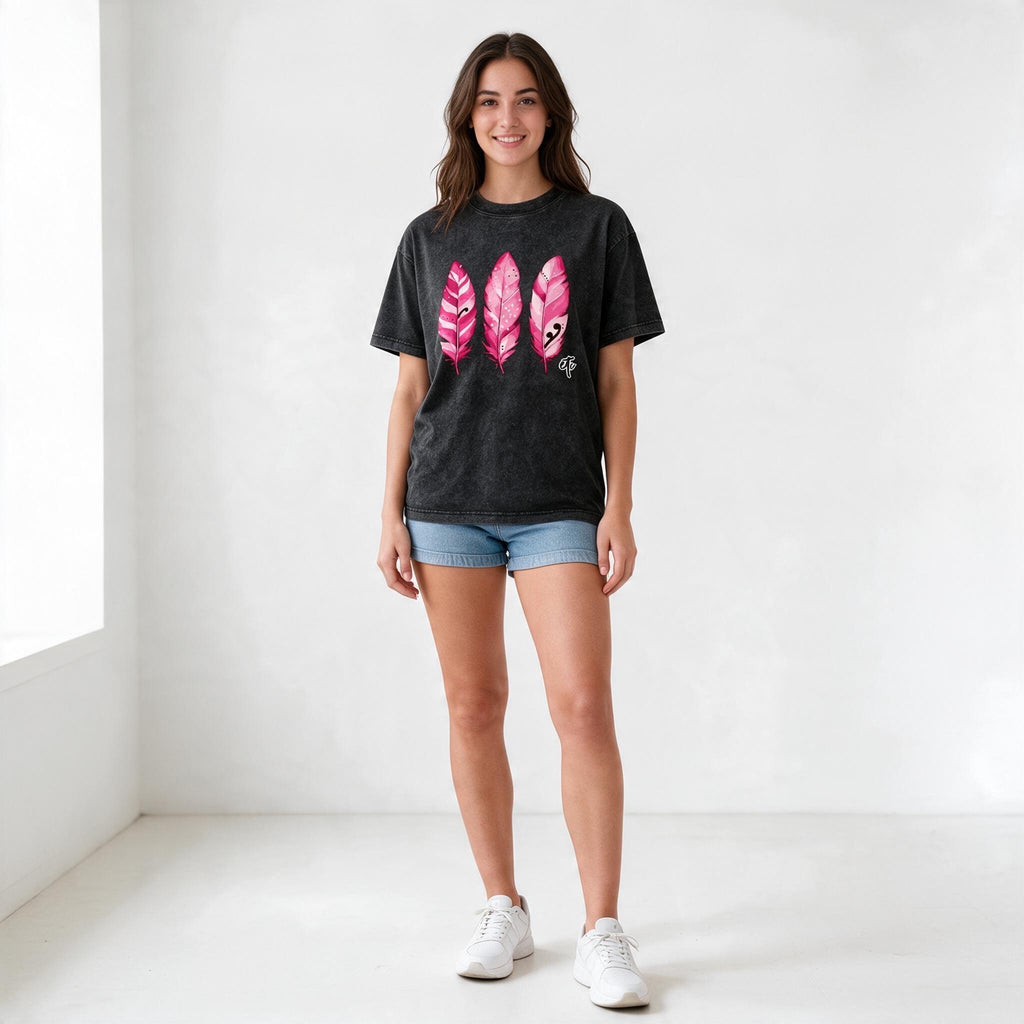 ETC Limited Edition Pink Feathers Vintage Tee
