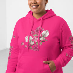ETC Floral Fantail Hot Pink Cotton Hoodie