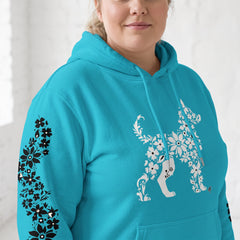 ETC Dog Floral Blue Cotton Hoodie