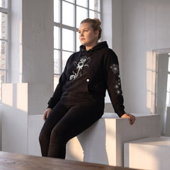 ETC Halloween Rose Black Cotton Hoodie