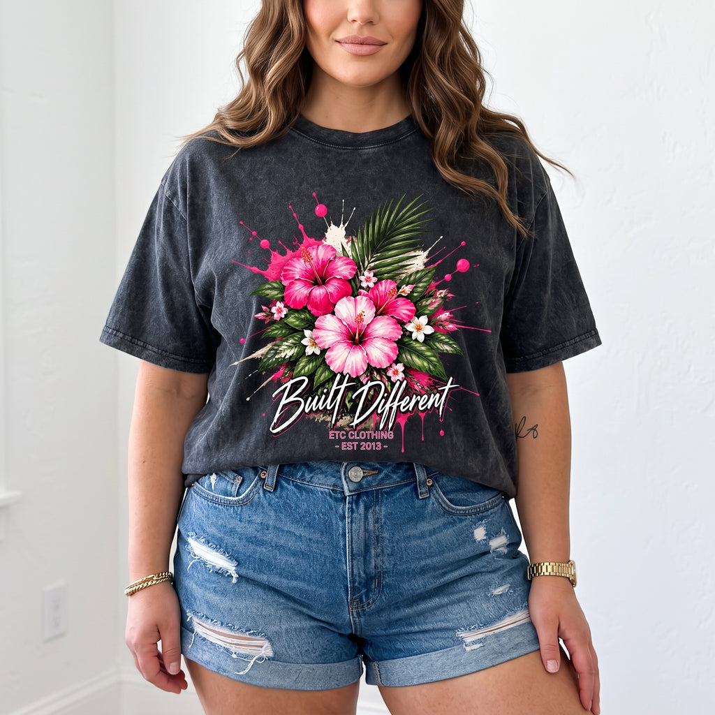 ETC Built Different Floral Vintage Tee
