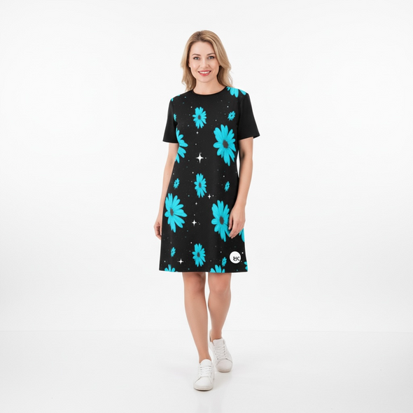 ETC Blue Daisies Tee Dress