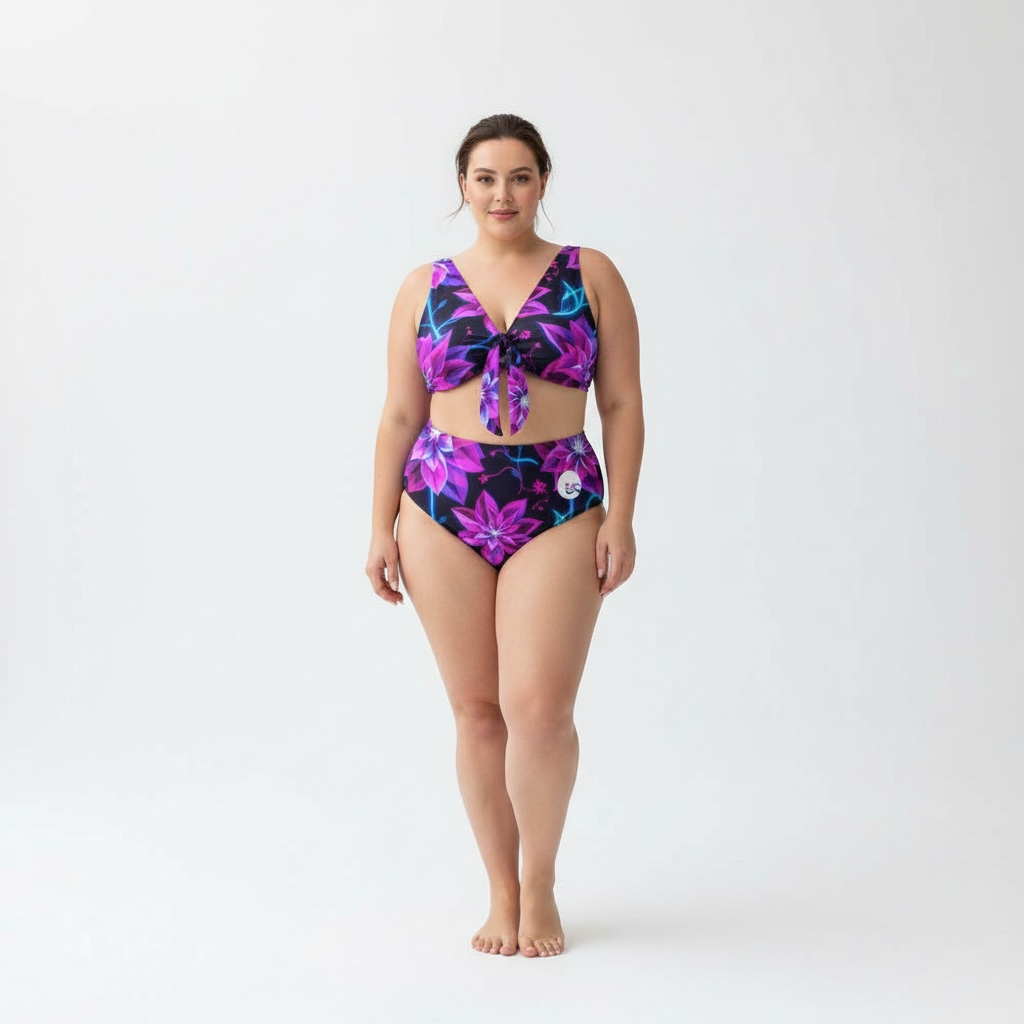 ETC Neon Floral High Waist Bikini