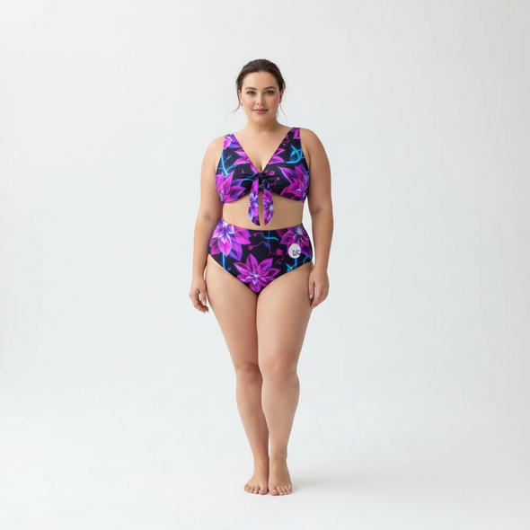 ETC Neon Floral High Waist Bikini