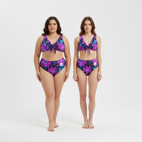 ETC Neon Floral High Waist Bikini