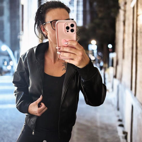 ETC Faux Leather Bomber