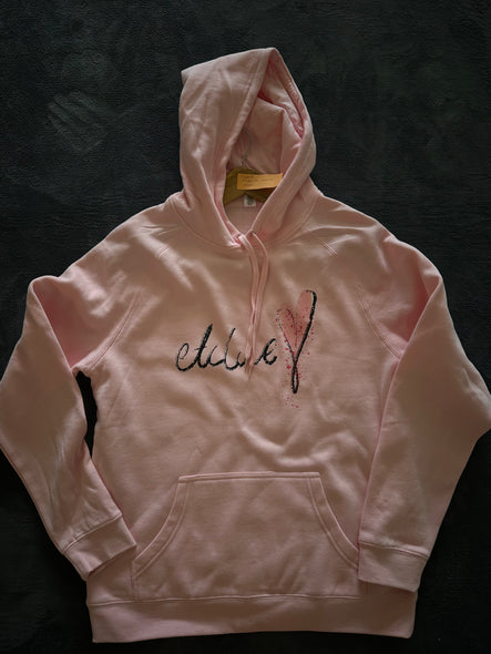 Size Large etc love hoodie pink fault in fabric