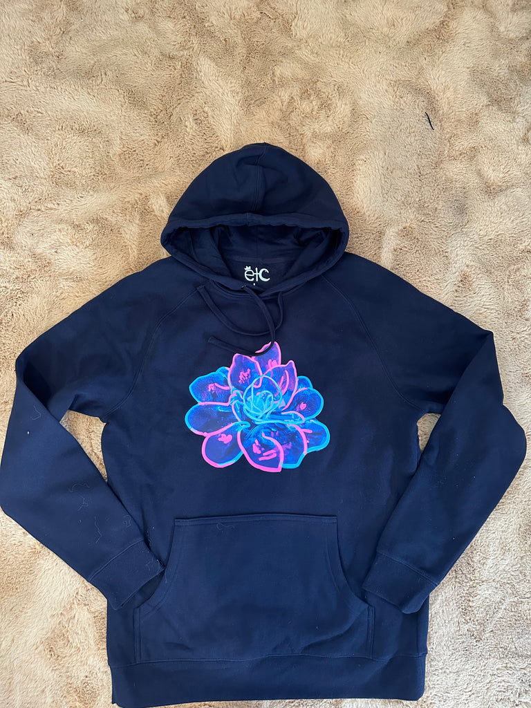 Size L neon flower hoodie