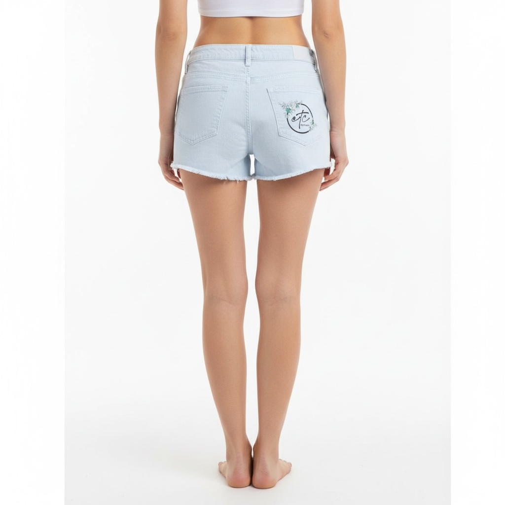 ETC White Denim Stretch Shorts