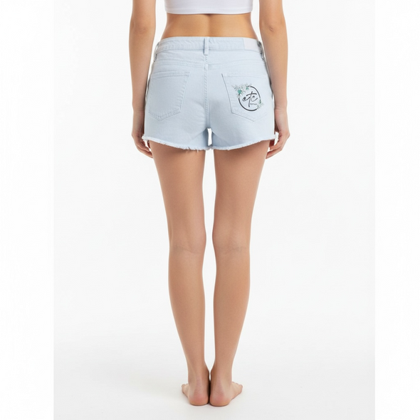 ETC White Denim Stretch Shorts