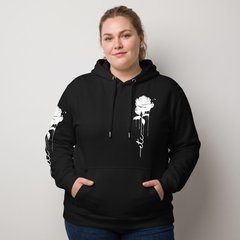 ETC Dripping Rose Black Cotton Hoodie