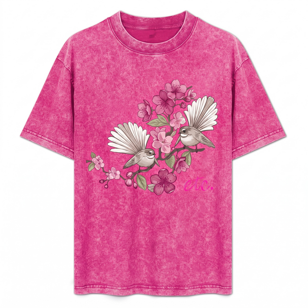 ETC Floral Fantail Vintage Cotton Tee - LIMITED EDITION PINK