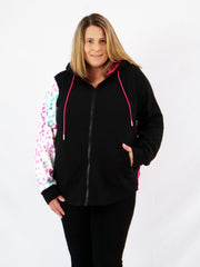 ETC Teal Leopard Zip Up Hoodie