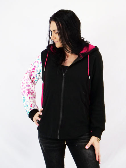ETC Teal Leopard Zip Up Hoodie