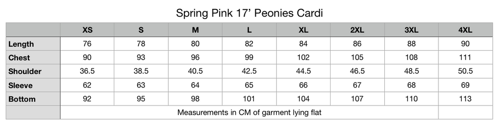 Spring Pink 17' Peonies Lightweight Cardi