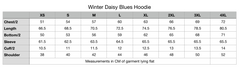 Winter Daisy Blues Hoodie - Baby Blue