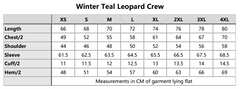 ETC Teal Leopard Fleece Crew