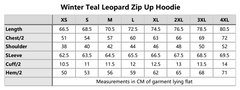 ETC Teal Leopard Zip Up Hoodie