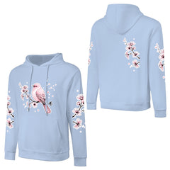 ETC Baby Blue - Pink Blossom Cotton Hoodie