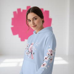 ETC Baby Blue - Pink Blossom Cotton Hoodie