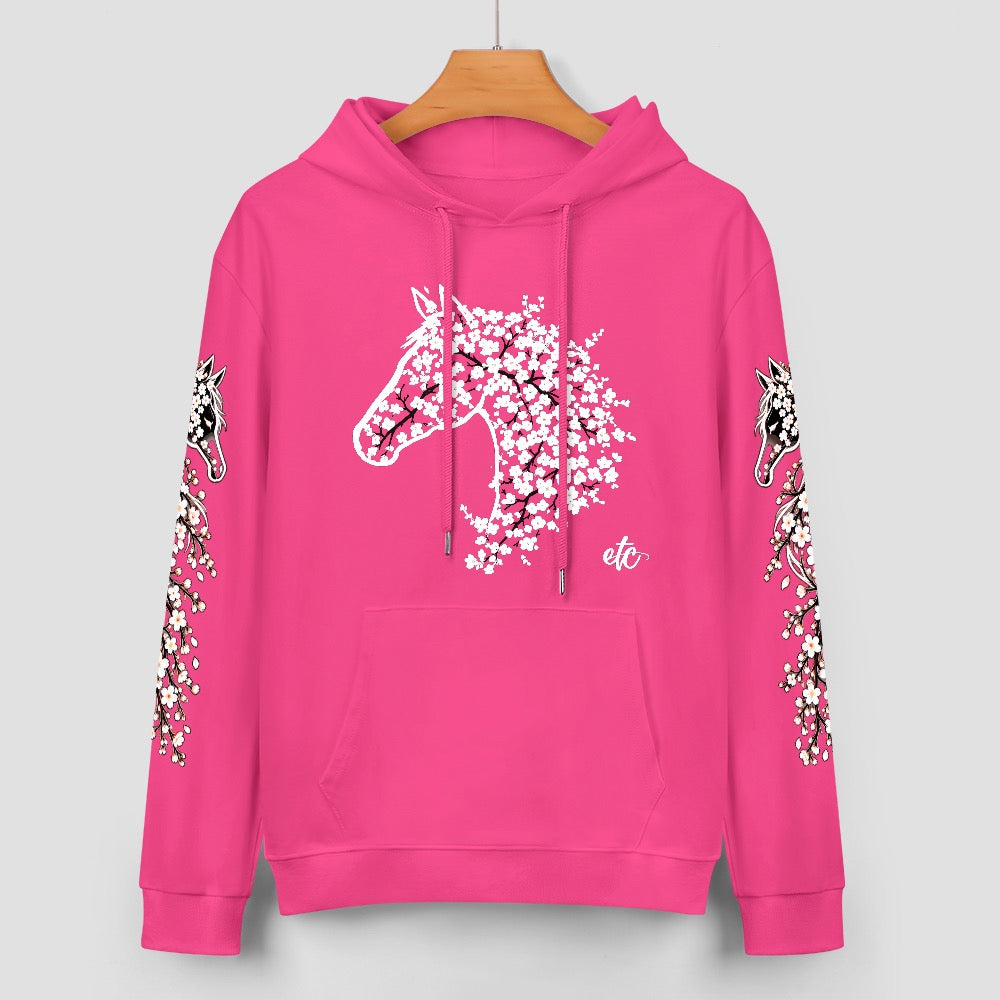 ETC Cherry Blossom Stencil Pink Hoodie