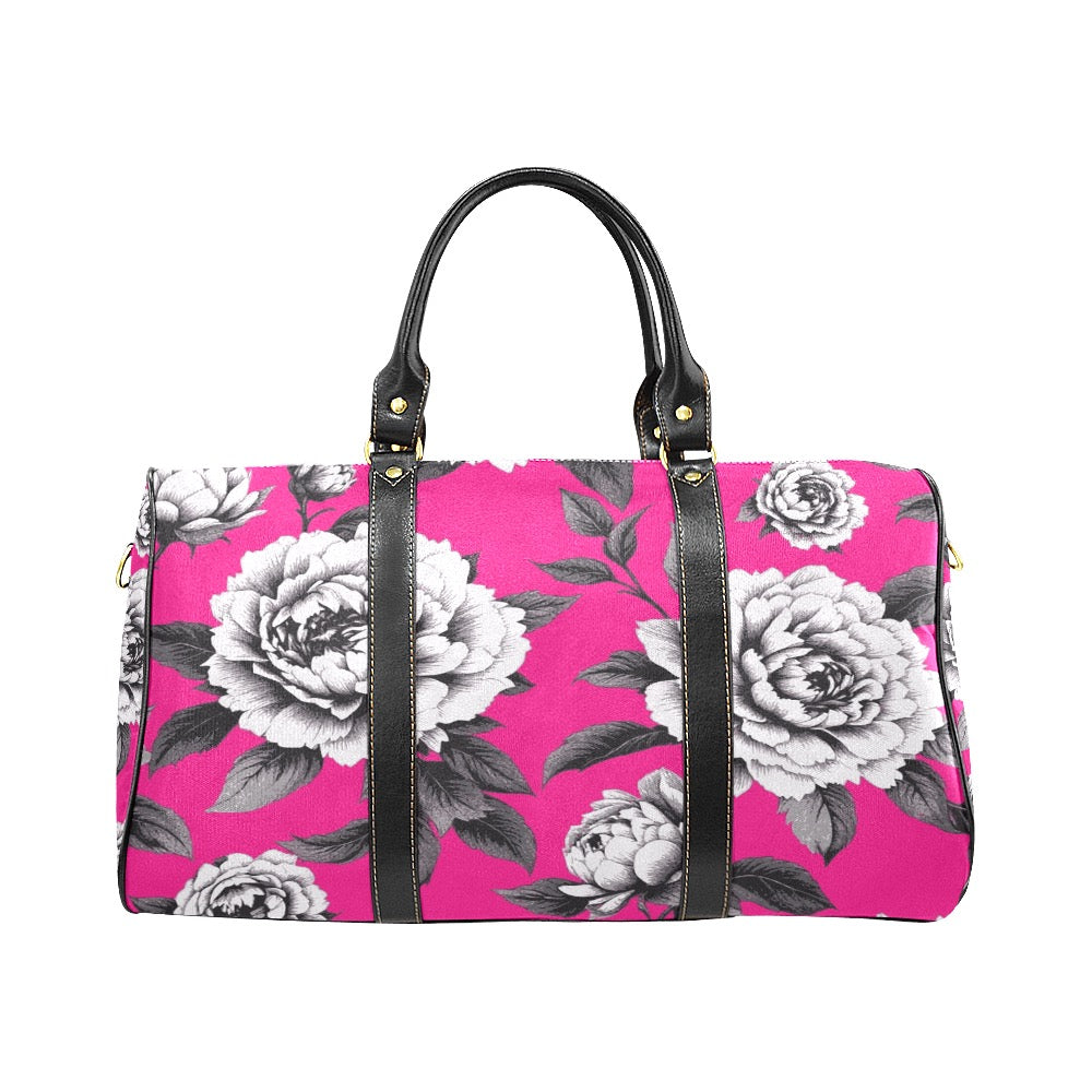 ETC Hot Pink Monochrome Floral Travel Bag