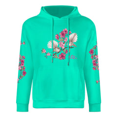 ETC Floral Fantail mint Cotton Hoodie