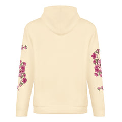 ETC Floral Fantail Cream Cotton Hoodie