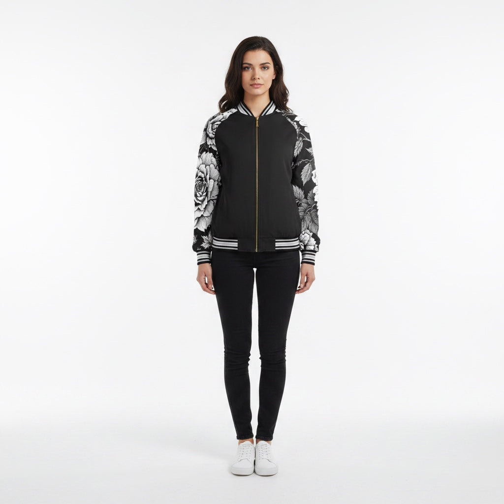 ETC Mono Floral Bomber Jacket