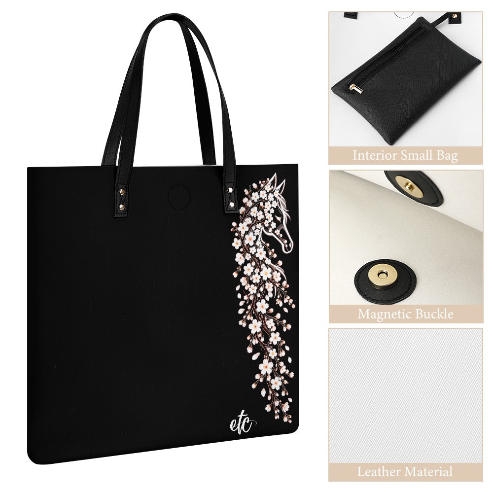 ETC Cherry Blossom Stencil PU Leather Tote