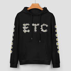 ETC Daisy Black Cotton Hoodie