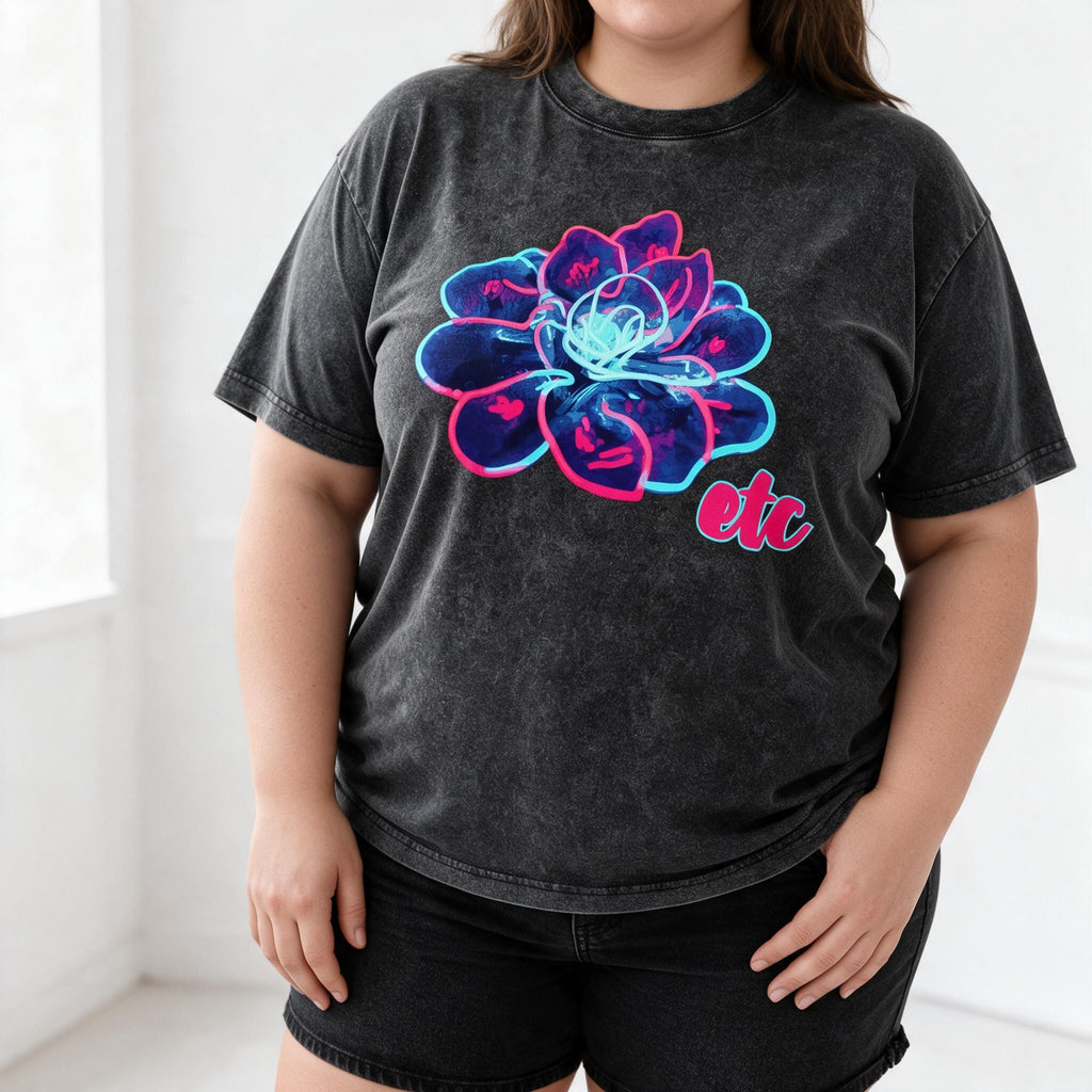ETC Neon Floral Vintage Cotton Tee