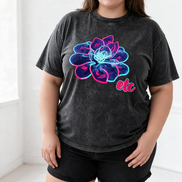 ETC Neon Floral Vintage Cotton Tee
