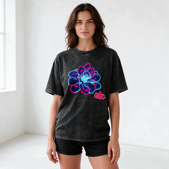 ETC Neon Floral Vintage Cotton Tee
