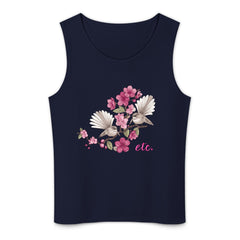 ETC Floral Fantail Cotton Navy Singlet