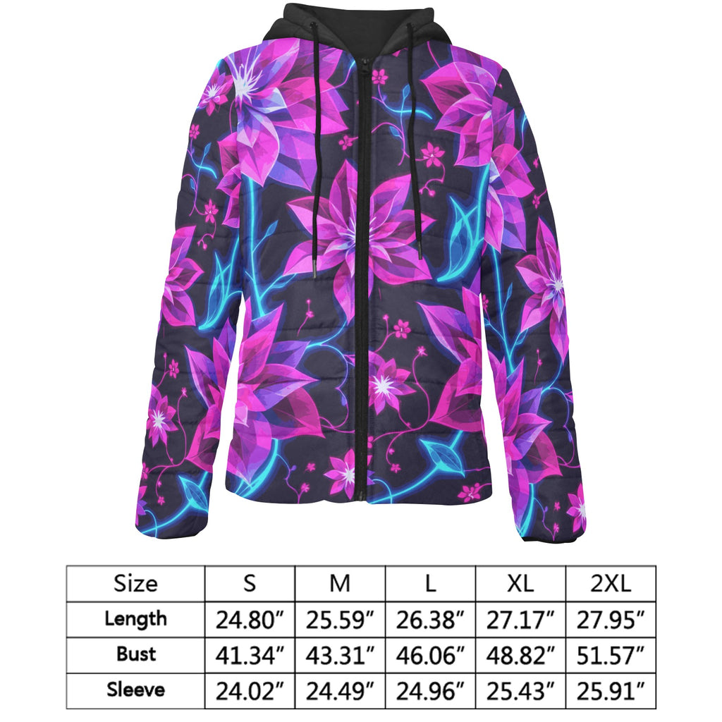 ETC Neon Floral Puffer Jacket