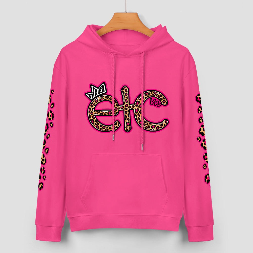 ETC Leopard Pink Cotton Hoodie
