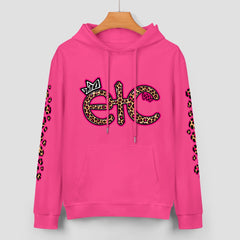 ETC Leopard Pink Cotton Hoodie
