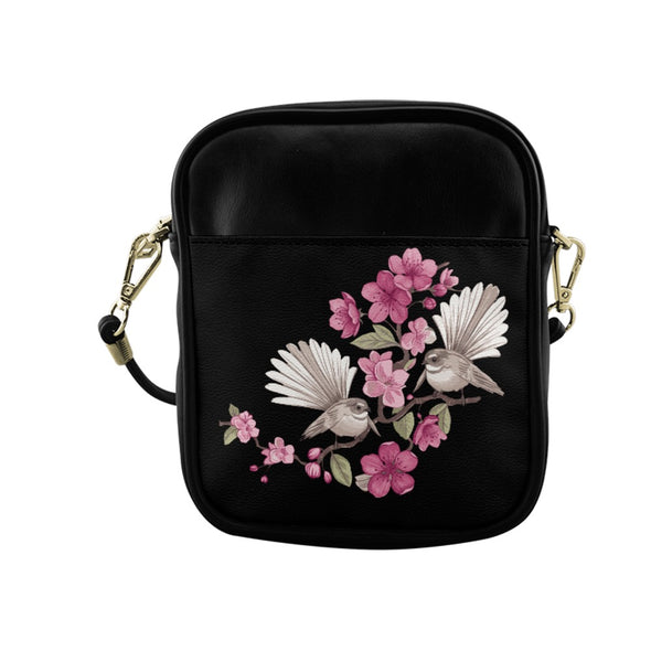 ETC Black Floral Fantail Sling Bag