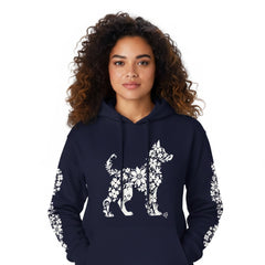 ETC Floral Dog Navy Cotton Dog Hoodie