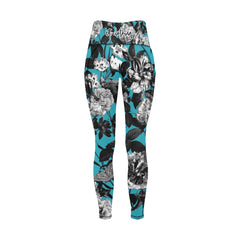 ETC Blue Floral Butterflies Leggings